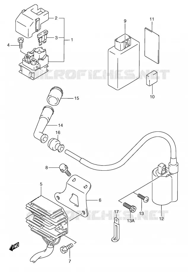 PARTIE ELECTRIQUE (MODELE W/X/Y) Suzuki SCOOTER 250 BURGMAN 2001  AN250K1(E2)