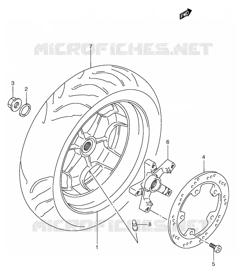 ROUE ARRIERE Suzuki SCOOTER 250 BURGMAN 2002  AN250K2(E2)