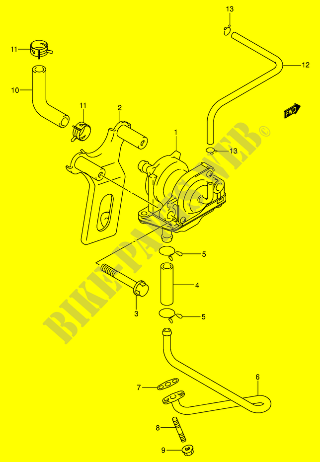 SYSTEME RECYCLAGE GAZ ECHAPPEMENT (AN400K1/K2) pour Suzuki BURGMAN 400 2000
