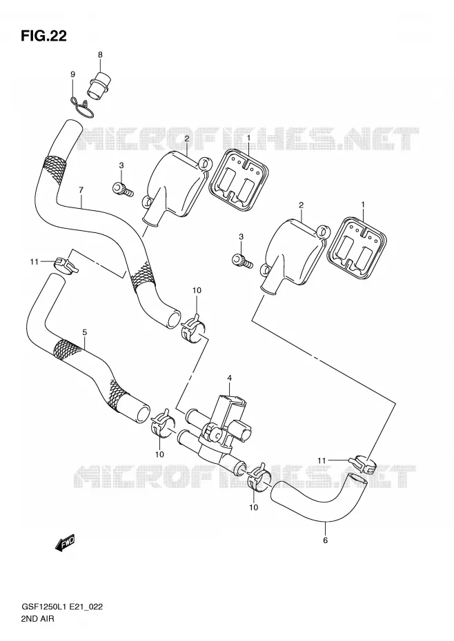 SYSTEME RECYCLAGE GAZ ECHAPPEMENT Suzuki MOTO 1250 BANDIT 2011  GSF1250AL1(E21)