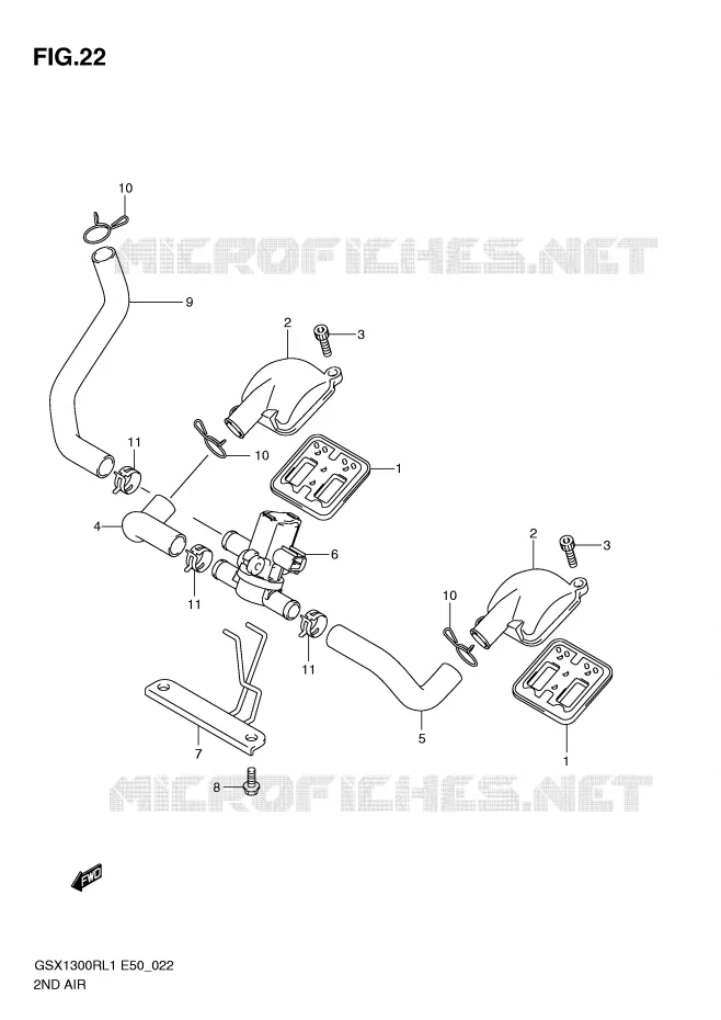SYSTEME RECYCLAGE GAZ ECHAPPEMENT Suzuki MOTO 1300 HAYABUSA 2011  GSX1300RL1(E50)