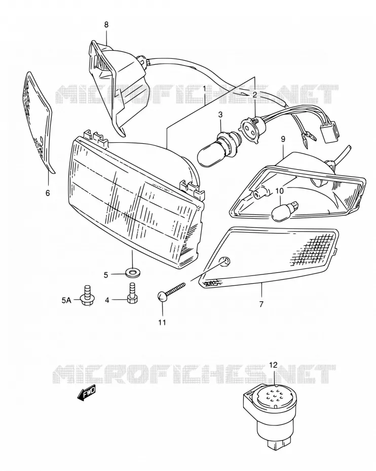 PHARE - CLIGNOTANT AVANT Suzuki SCOOTER 50 AE 1990  AE50 L (E01,E02,E04,E21,E24)