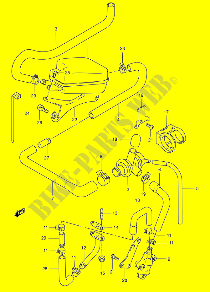 SYSTÈME DE RECYCLAGE GAZ D'ECHAPPEMENT (E18) pour Suzuki BURGMAN 125 2000