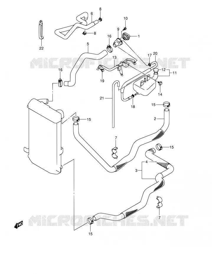 DURITE DE RADIATEUR Suzuki SCOOTER 400 BURGMAN 2006  AN400 K6 (E02,E19,P37,E54)