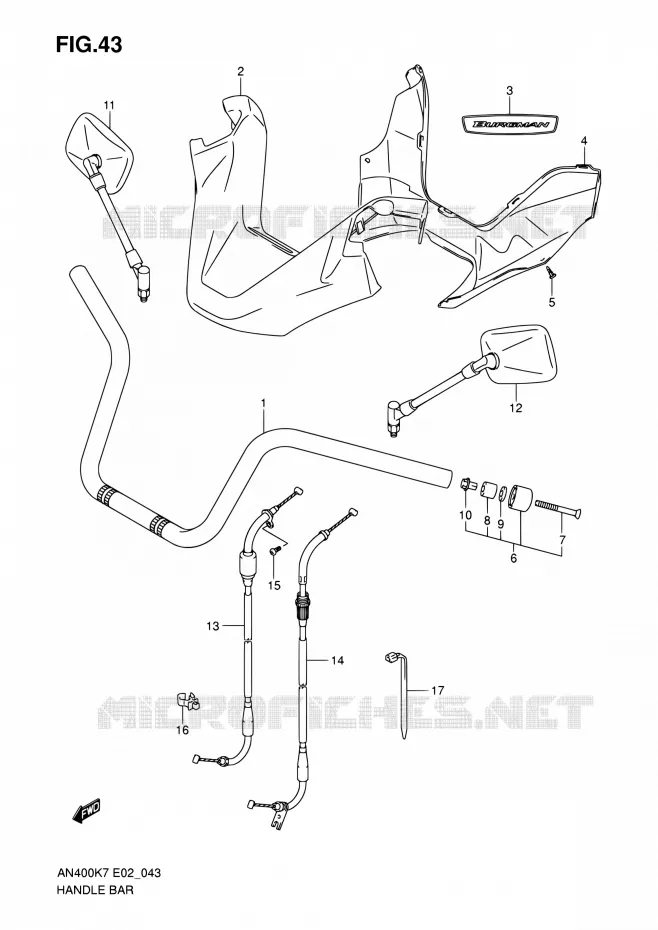 GUIDON Suzuki SCOOTER 400 BURGMAN 2010  AN400 L0 (E02,E19,E51)