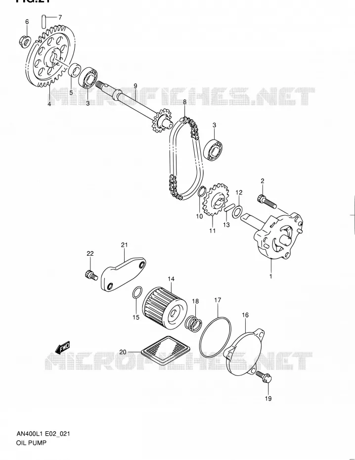 POMPE A HUILE Suzuki SCOOTER 400 BURGMAN 2011  AN400 L1 (E02,E19)