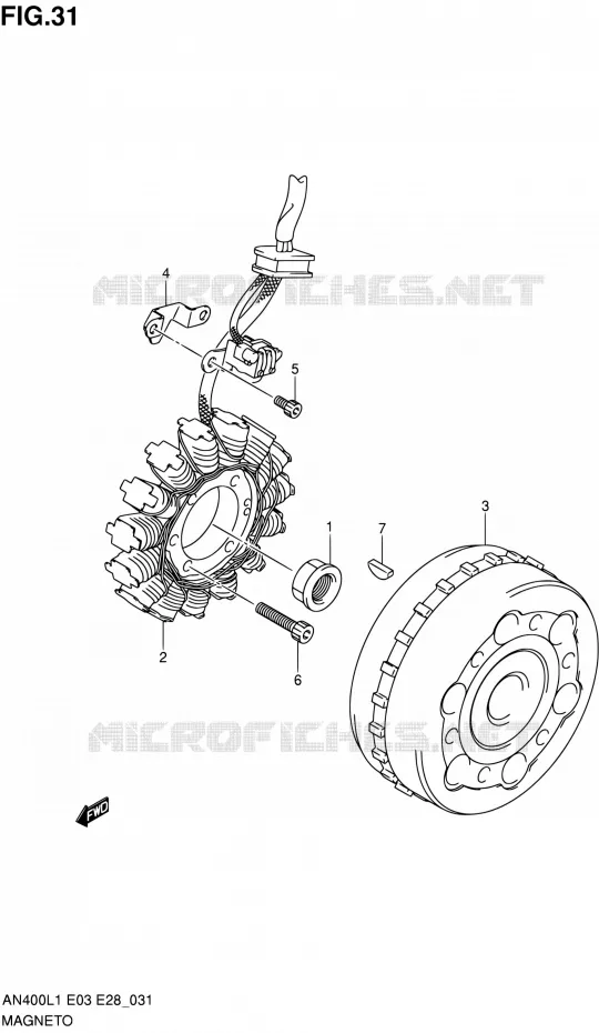 ALLUMAGE ROTOR - STATOR Suzuki SCOOTER 400 BURGMAN 2011  AN400 L1 (E03,E28,E33)