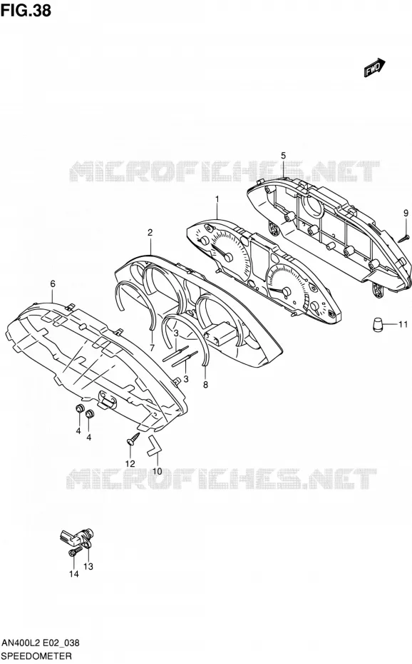 COMPTEUR (AN400L2 E02) Suzuki SCOOTER 400 BURGMAN 2012  AN400L2(E02,E19)