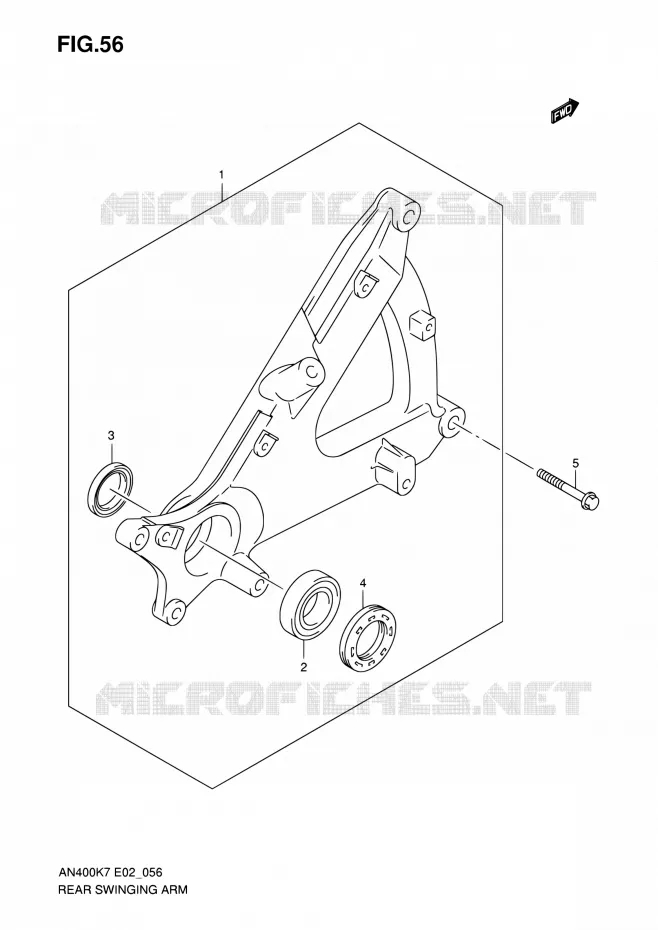 BRAS OSCILLANT ARRIERE Suzuki SCOOTER 400 BURGMAN 2010  AN400AL0(E19,E24)