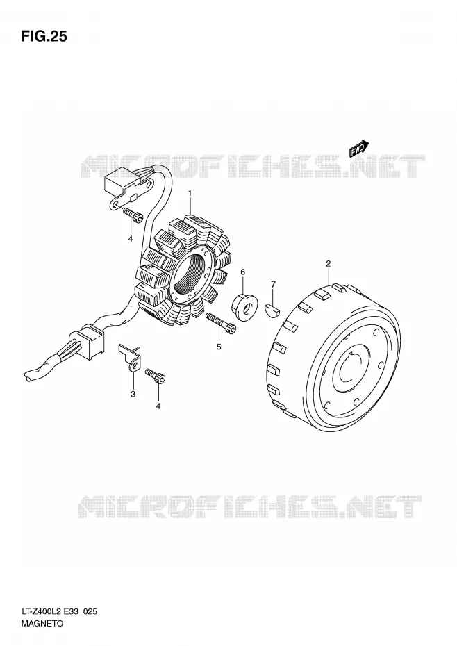 ALLUMAGE ROTOR - STATOR Suzuki QUAD 400 QUADSPORT 2012  LT-Z400L2(E33)