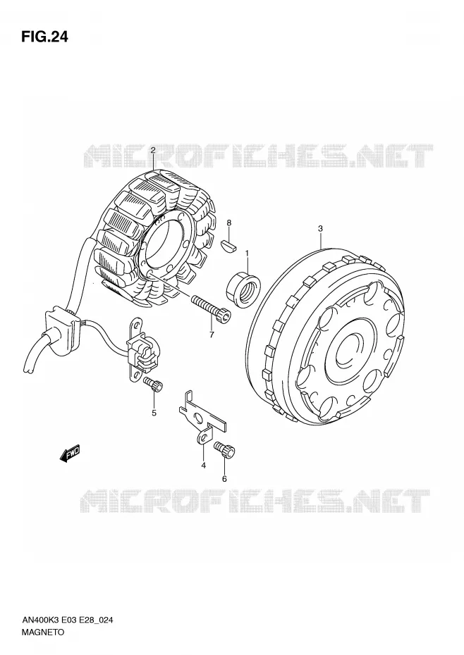 ALLUMAGE ROTOR - STATOR Suzuki SCOOTER 400 BURGMAN 2003  AN400K3(E3/E28)