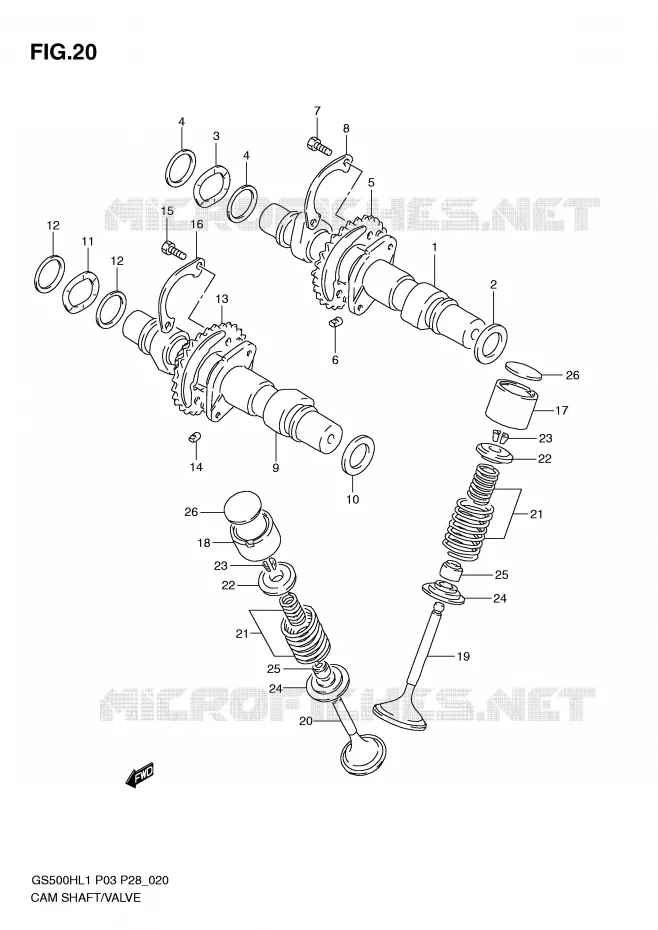 ARBRE A CAMES - SOUPAPES Suzuki MOTO 500 GS-E 2011  GS500HKL1(P3)
