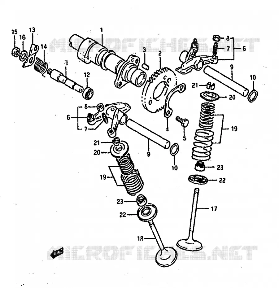 ARBRE A CAMES - SOUPAPES Suzuki MOTO 800 DR 1990  DR800SUL(L)