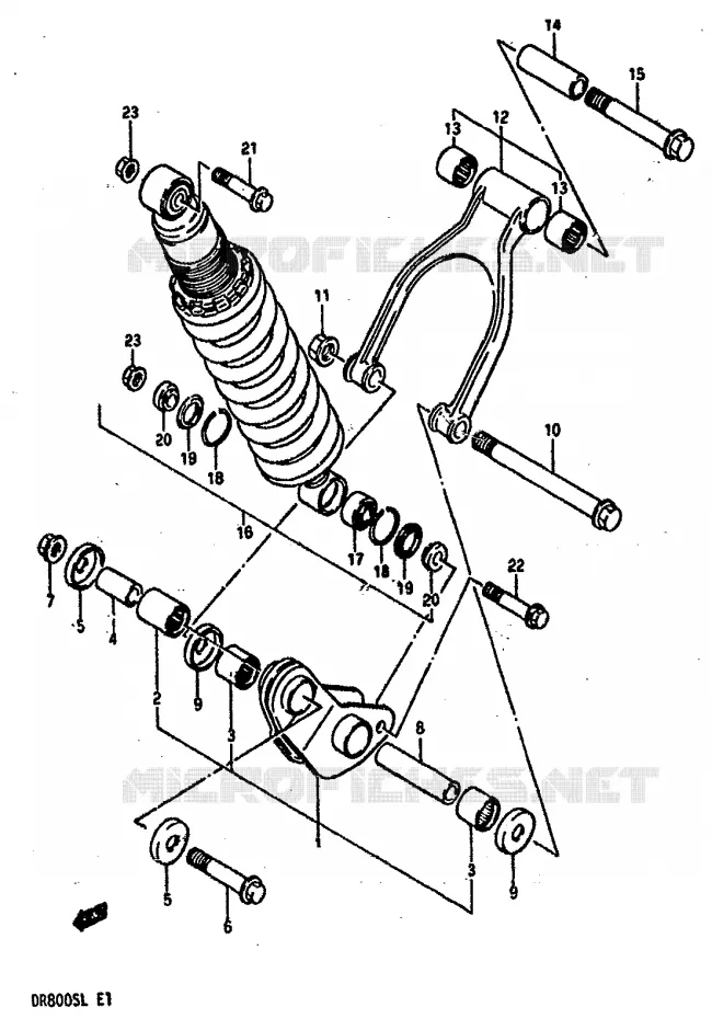 BIELLETTE DE SUSPENSION ARRIERE Suzuki MOTO 800 DR 1990  DR800SUL(L)