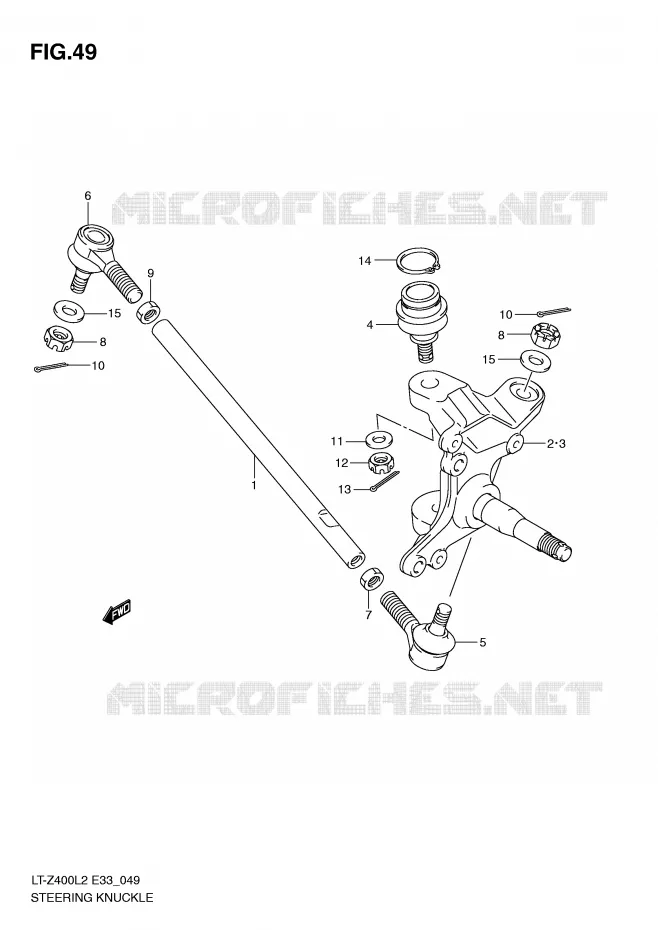 BIELLETTES DE DIRECTION - MOYEU Suzuki QUAD 400 QUADSPORT 2012  LT-Z400ZL2(E33)