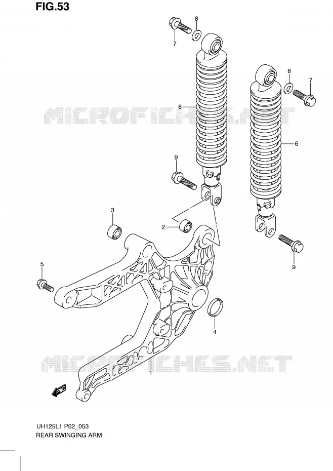 BRAS OSCILLANT ARRIERE Suzuki SCOOTER 125 BURGMAN 2011  UH125L1(P2)