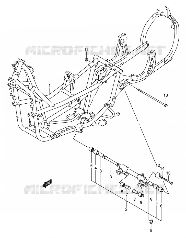 CADRE (MODELE K1/K2) Suzuki SCOOTER 400 BURGMAN 2002  AN400K2(E2)