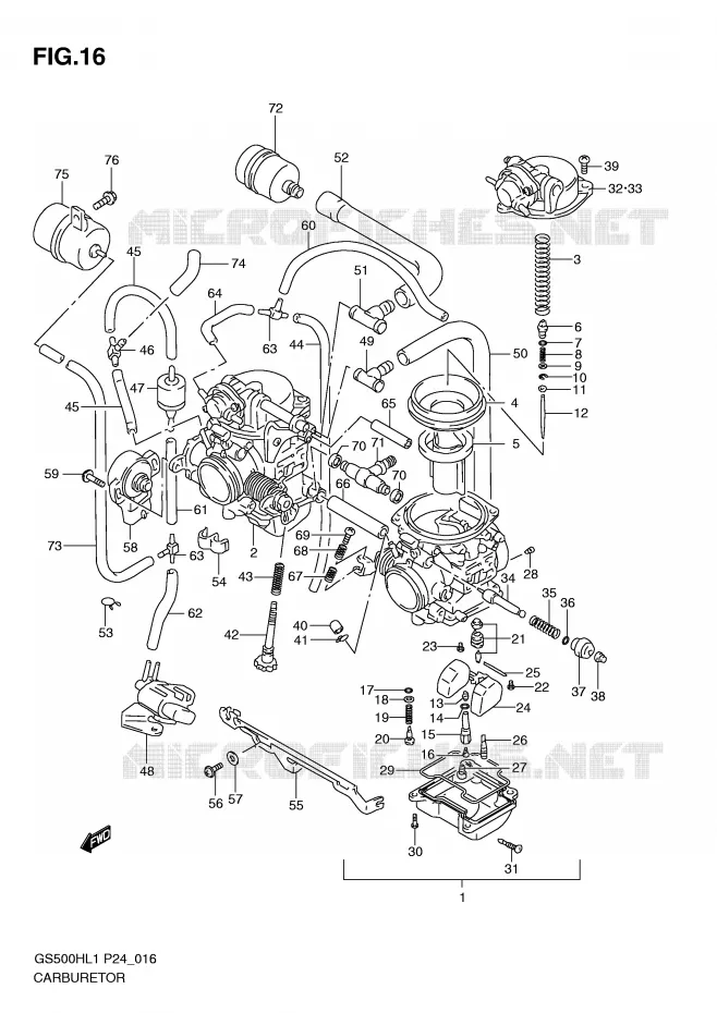 CARBURATEUR Suzuki MOTO 500 GS-E 2011  GS500HL1(L1)