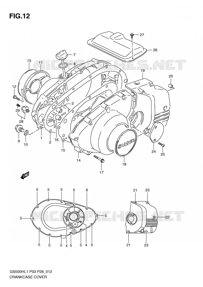 CARTER Suzuki MOTO 500 GS-F 2011  GS500FHL1(P3)