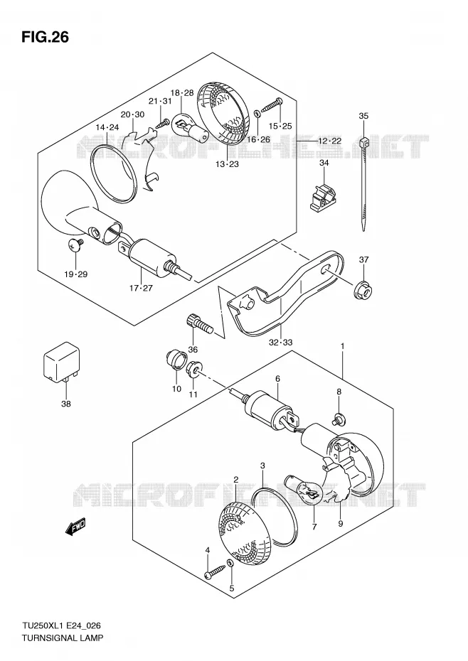 CLIGNOTANTS Suzuki MOTO 250 TU 2011  TU250XL1(E24)
