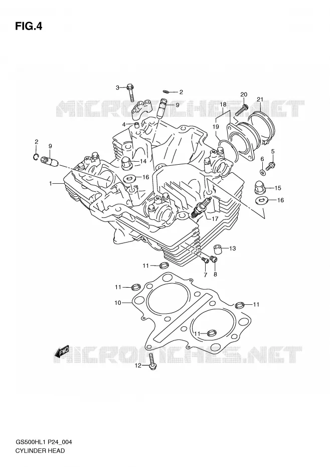 CULASSE Suzuki MOTO 500 GS-E 2011  GS500HL1(L1)