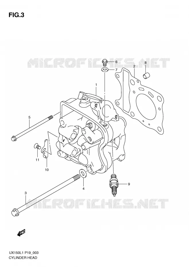CULASSE Suzuki SCOOTER 150 SIXTEEN 2011  UX150L1(P19)