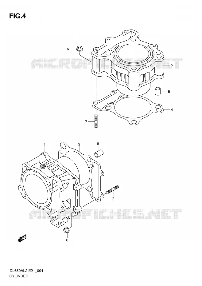 CYLINDRE Suzuki MOTO 650 V-STROM 2012  DL650AUEL2(E21)