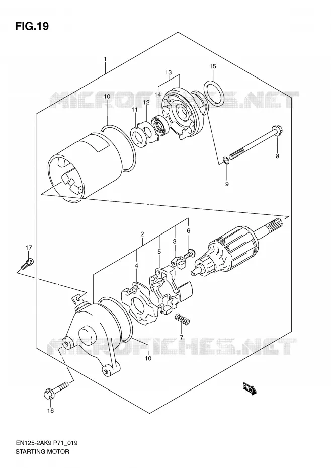 DEMARREUR (DAICHOKOU) Suzuki MOTO 125 EN 2009  EN125HUK9(P71)