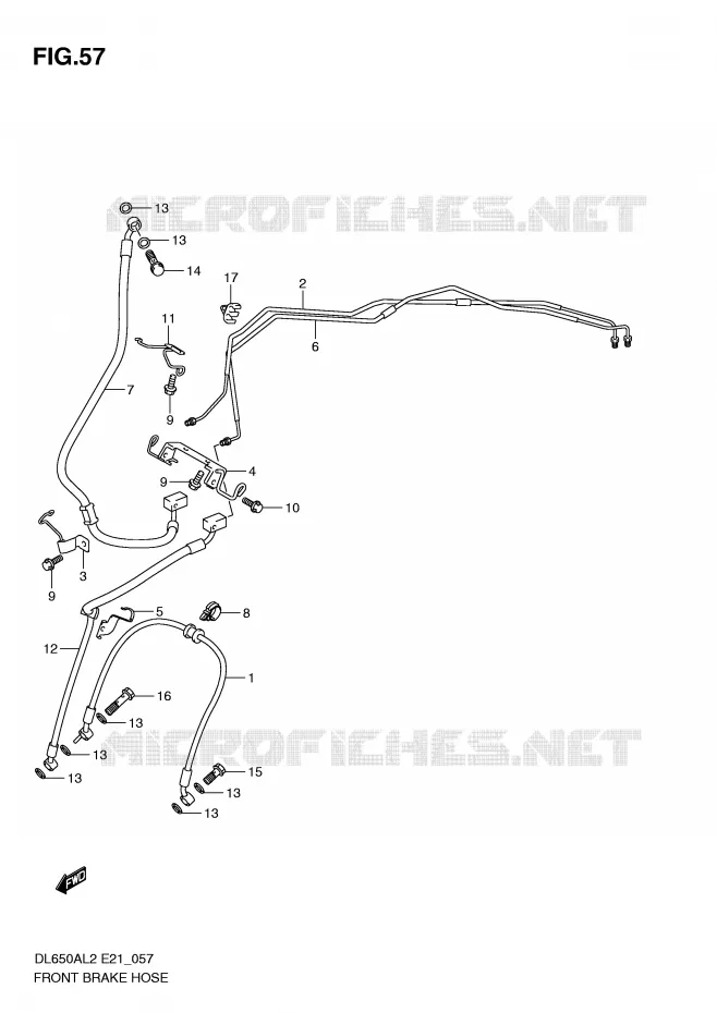 DURITE DE FREIN AVANT Suzuki MOTO 650 V-STROM 2012  DL650AUEL2(E21)