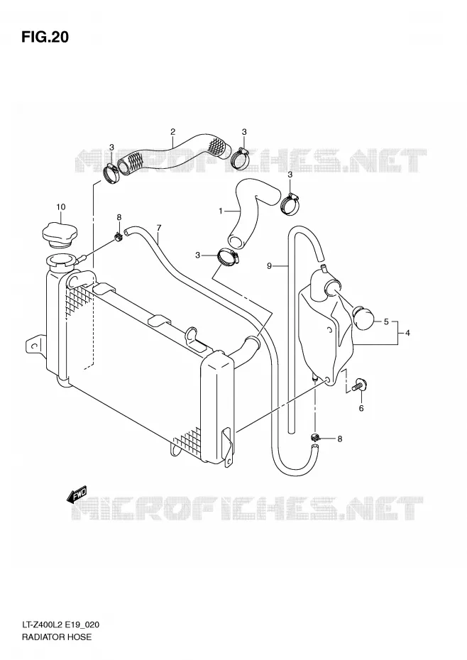 DURITE DE RADIATEUR Suzuki QUAD 400 QUADSPORT 2012  LT-Z400ZL2(E19)