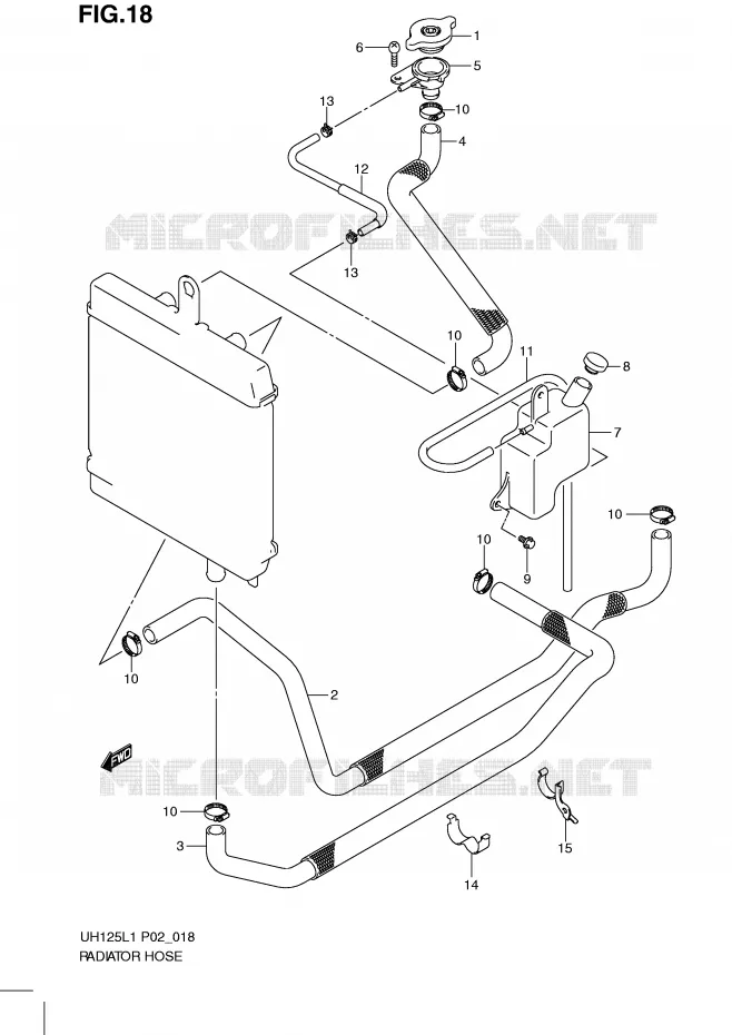 DURITE DE RADIATEUR Suzuki SCOOTER 125 BURGMAN 2011  UH125GL1(P2)