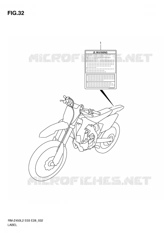 ETIQUETTE (RM-Z4501L2 E3) Suzuki MOTO 450 RM-Z 2012  RM-Z450L2(E3)