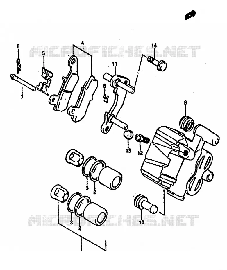 ETRIER DE FREIN ARRIERE Suzuki MOTO 800 DR 1990  DR800SL(L)