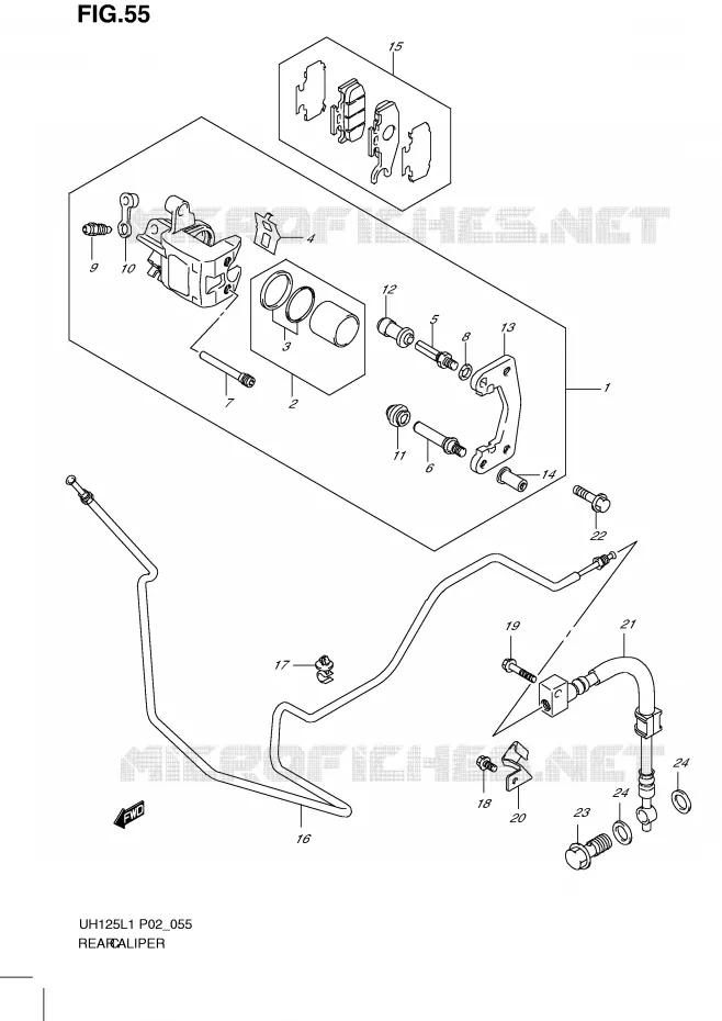 ETRIER DE FREIN ARRIERE Suzuki SCOOTER 125 BURGMAN 2011  UH125GL1(P2)