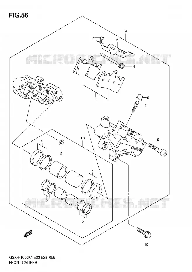 ETRIER DE FREIN AVANT Suzuki MOTO 1000 GSX-R 2001  GSX-R1000K1(E3/E28)