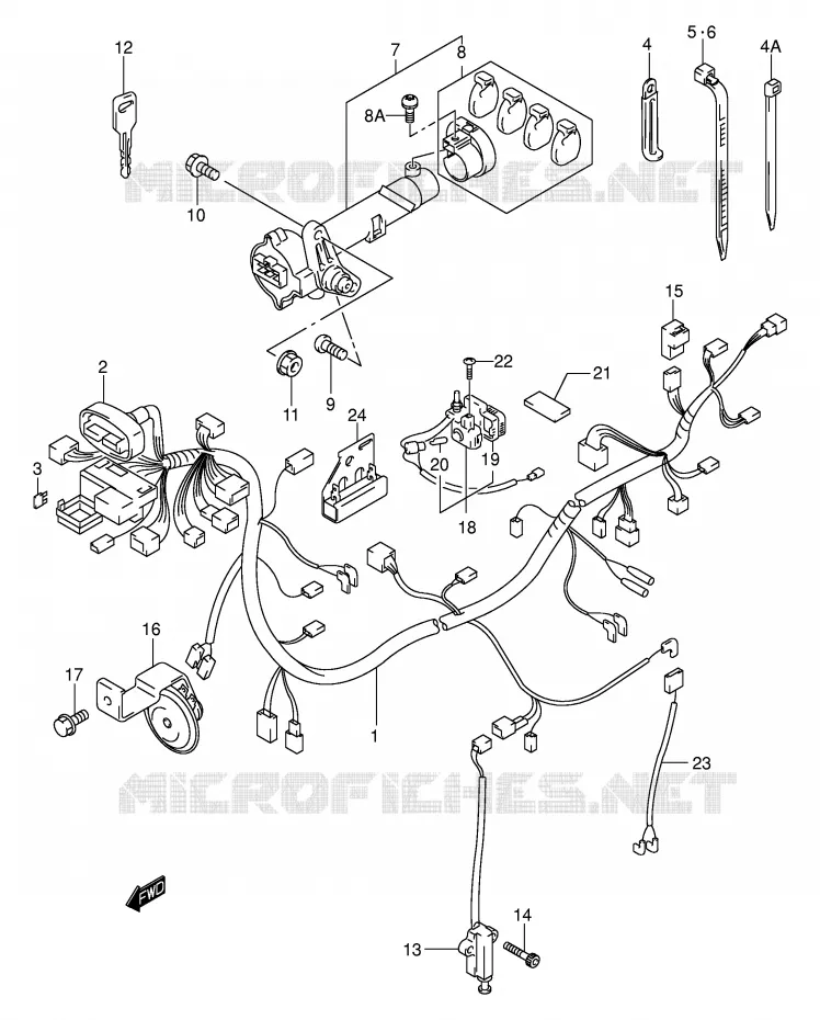 FAISCEAU ELECTRIQUE (MODELE X) Suzuki SCOOTER 400 BURGMAN 2000  AN400Y(E2)