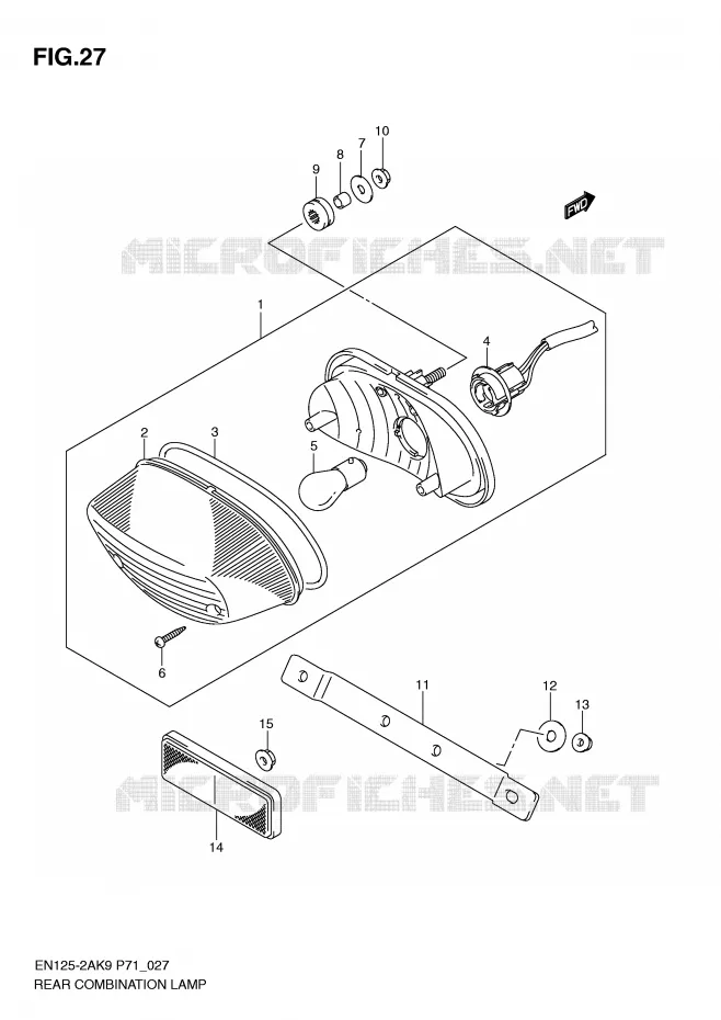 FEU ARRIERE Suzuki MOTO 125 EN 2009  EN125HUK9(P71)