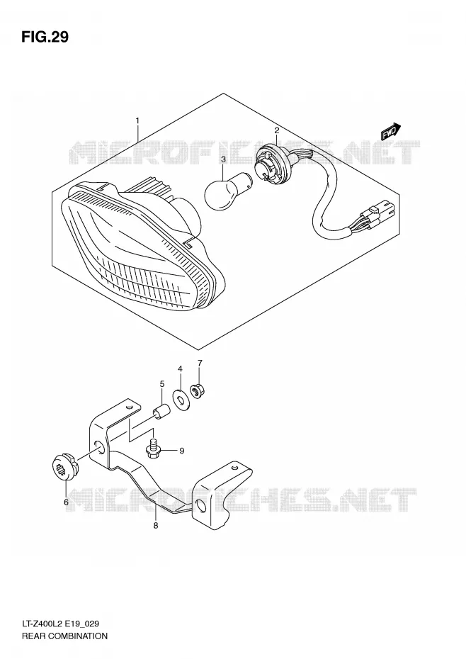 FEU ARRIERE Suzuki QUAD 400 QUADSPORT 2015  LT-Z400L2(E19)