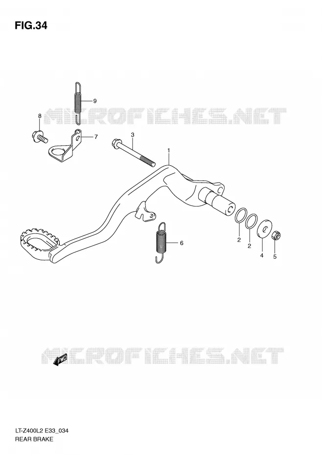FREIN ARRIERE Suzuki QUAD 400 QUADSPORT 2012  LT-Z400ZL2(E33)