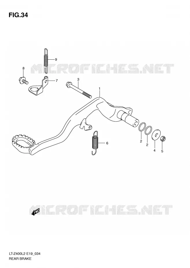 FREIN ARRIERE Suzuki QUAD 400 QUADSPORT 2015  LT-Z400L2(E19)