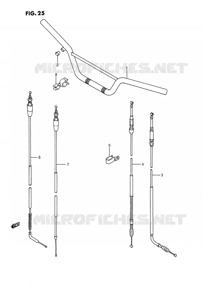 GUIDON - CABLES Suzuki MOTO 80 RM 1992  RM80N(E24)