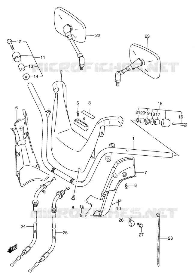 GUIDON (MODELE Y) Suzuki SCOOTER 250 BURGMAN 2000  AN250RY(E2)
