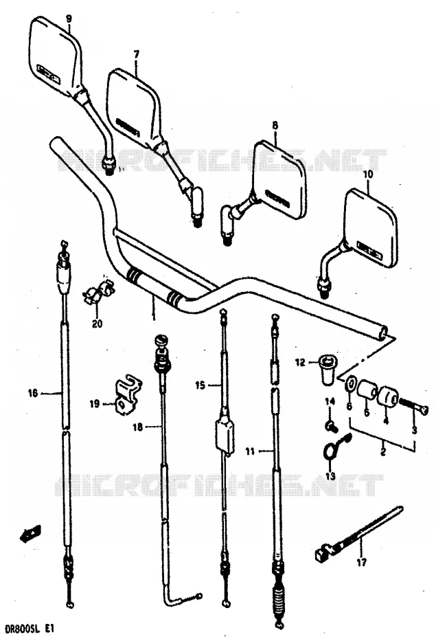 GUIDON Suzuki MOTO 800 DR 1990  DR800SL(L)
