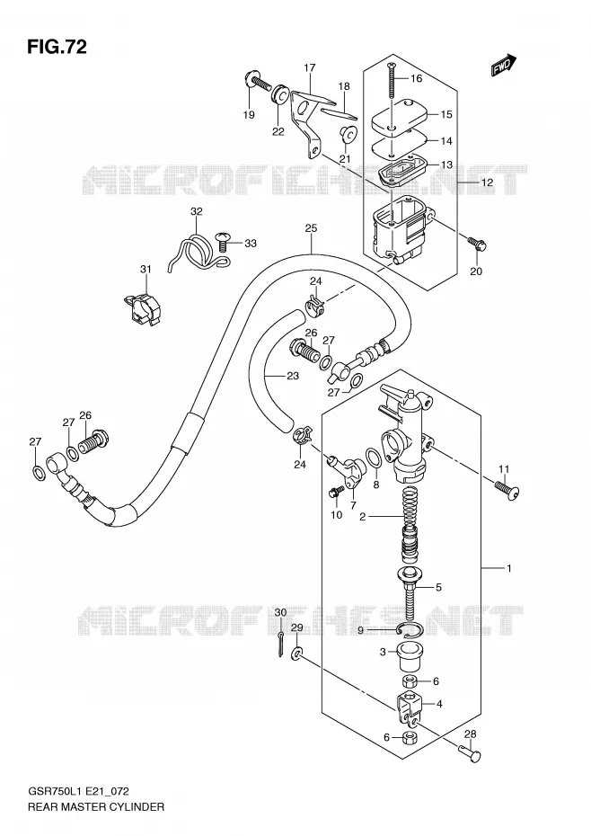MAITRE CYLINDRE ARRIERE Suzuki MOTO 750 GSR 2011  GSR750L1(E21)