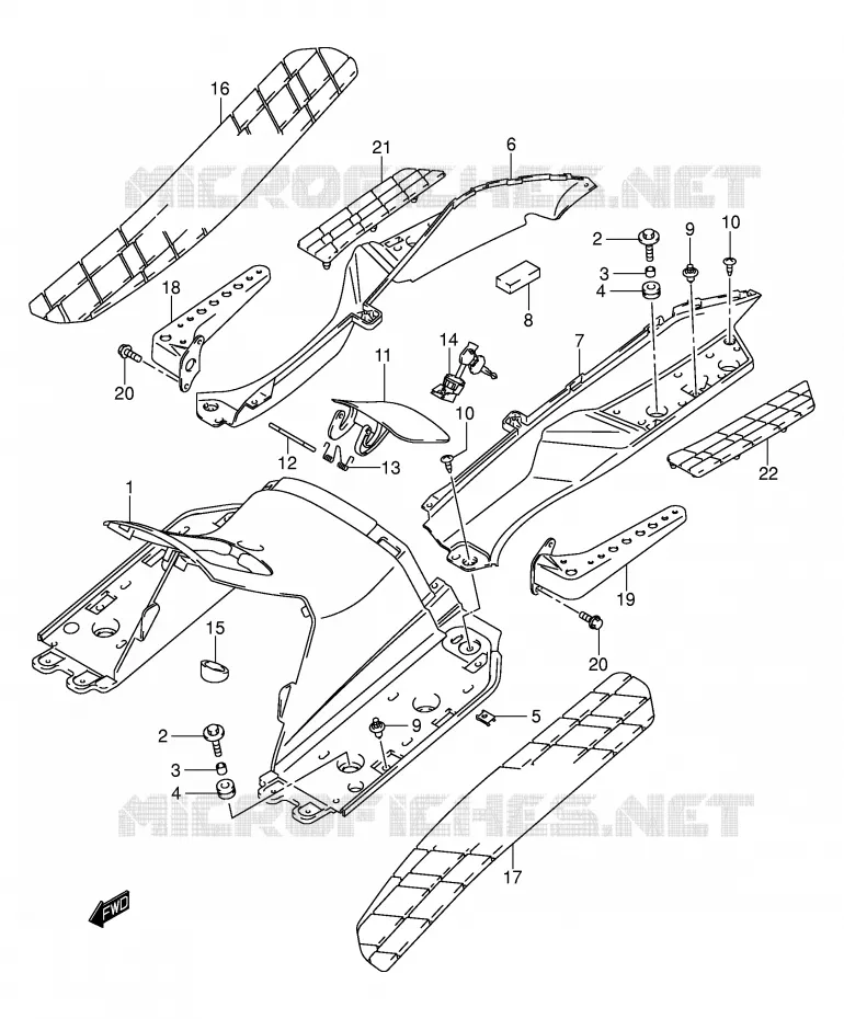 MARCHE PIEDS (MODELE K1/K2) Suzuki SCOOTER 400 BURGMAN 2000  AN400RY(E2)