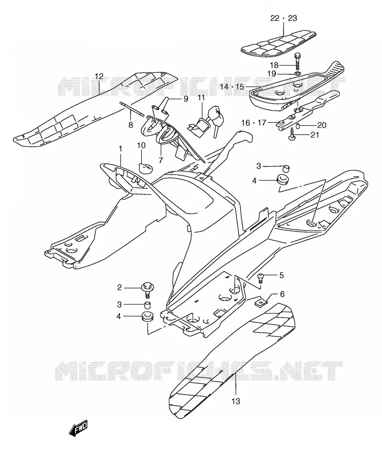 MARCHE PIEDS (MODELE Y) Suzuki SCOOTER 250 BURGMAN 1998  AN250W(E2)