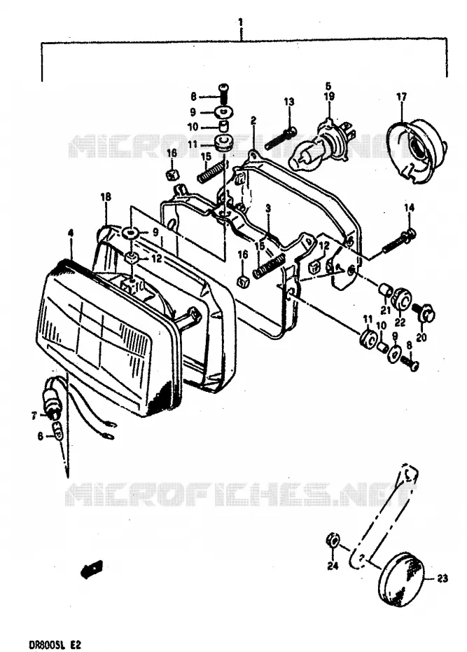 PHARE Suzuki MOTO 800 DR 1990  DR800SUL(L)