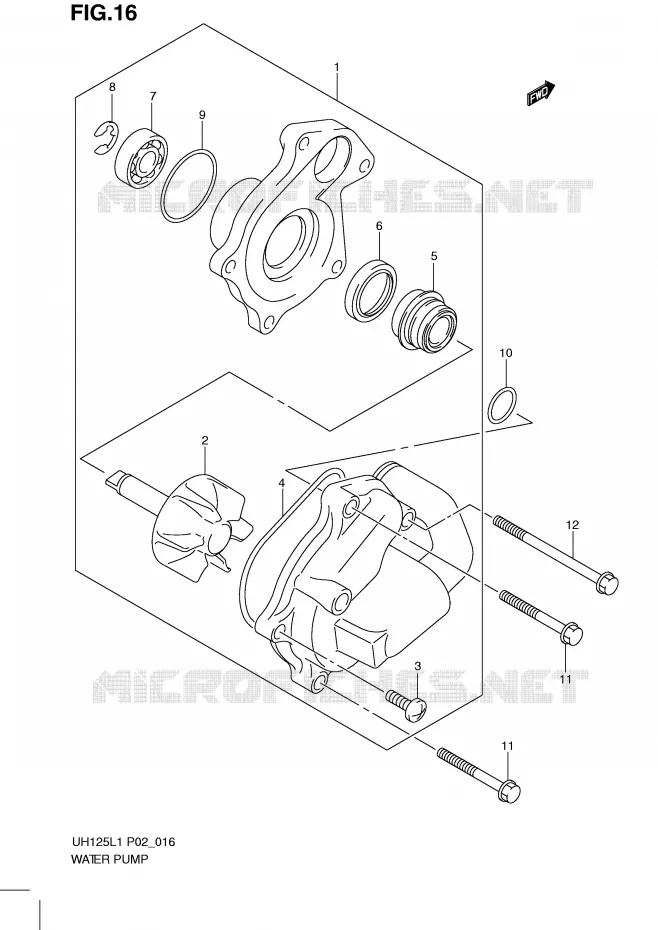 POMPE A EAU Suzuki SCOOTER 125 BURGMAN 2011  UH125L1(P2)