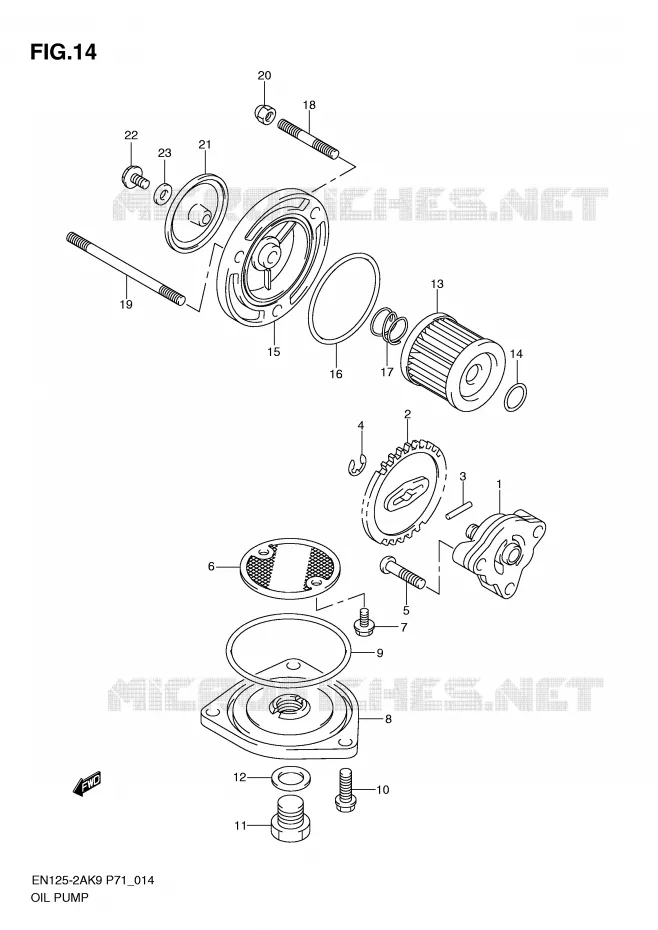 POMPE A HUILE Suzuki MOTO 125 EN 2009  EN125HUK9(P71)