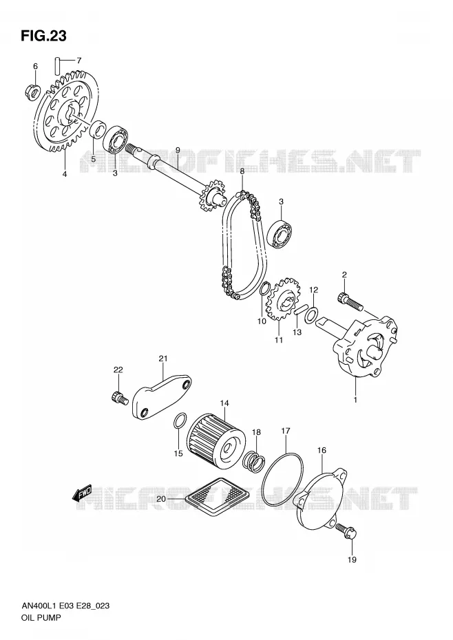 POMPE A HUILE Suzuki SCOOTER 400 BURGMAN 2011  AN400L1(E03)